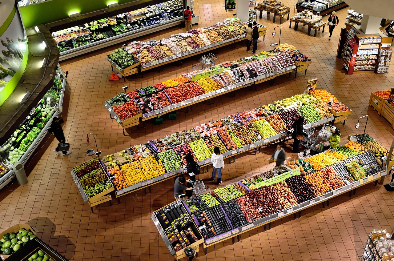 grocery store aisle fmcg products